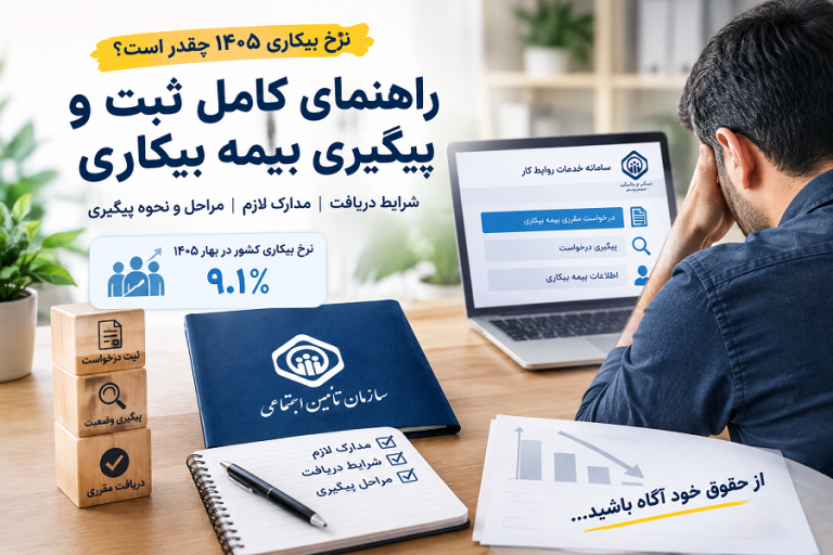 نرخ بیکاری ۱۴۰۵ چقدر است؟ راهنمای کامل ثبت و پیگیری بیمه بیکاری